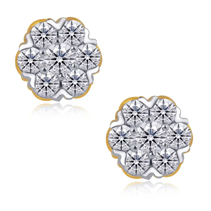 Floral focus diamond earrings
