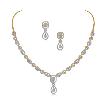 Crystal diamond necklace